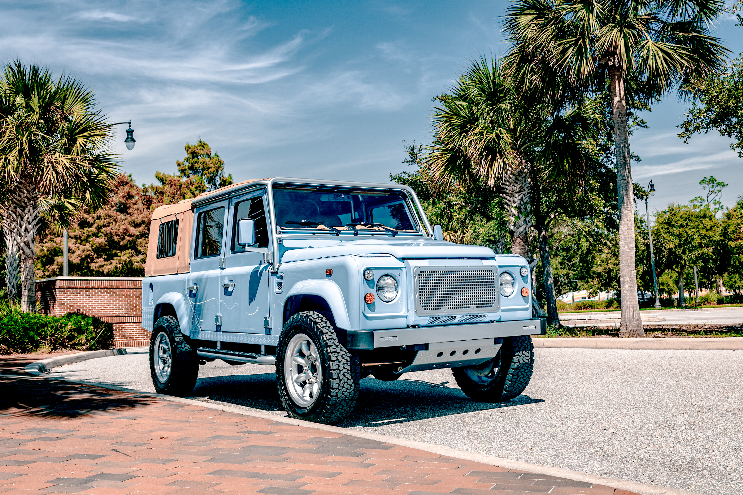 This Lotus Baby Blue Land Rover Defender 110 Is A Coastal Classic Built for Nantucket